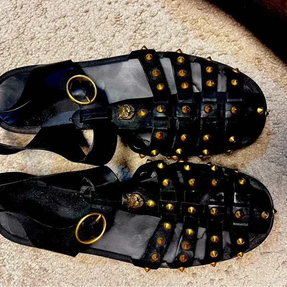 Gucci Tiger Men's Jelly Gladiator Sandals Shoes Studded Size 11 Authenticated